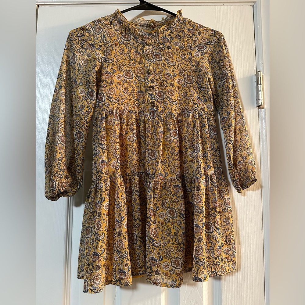 Art Class Girls Paisley Print Long Sleeve Dress Size 6/6X